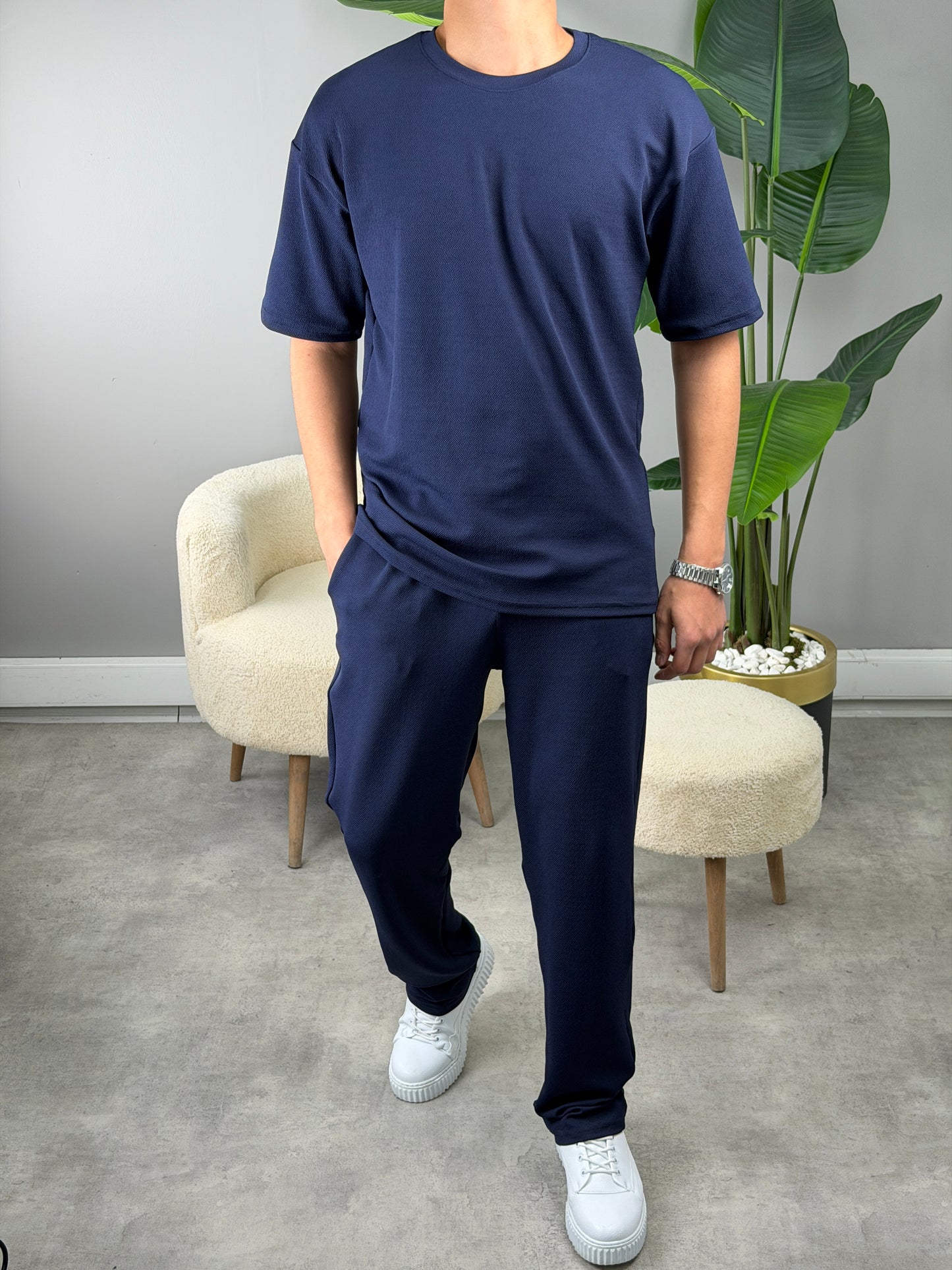 CRAP KUMAŞ OVERSİZE TAKIM LACİVERT