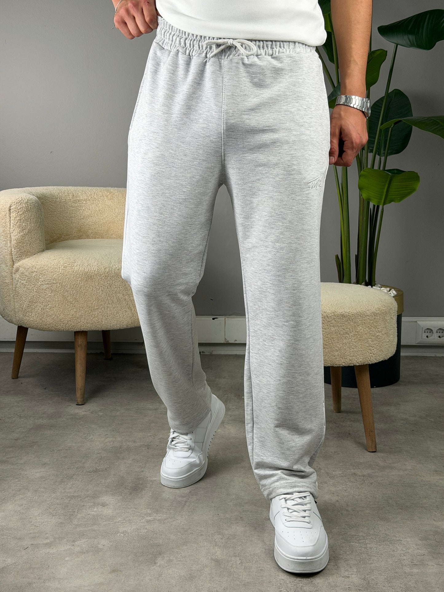 2 İplik Şeritli Baggy Eşofman GRİ