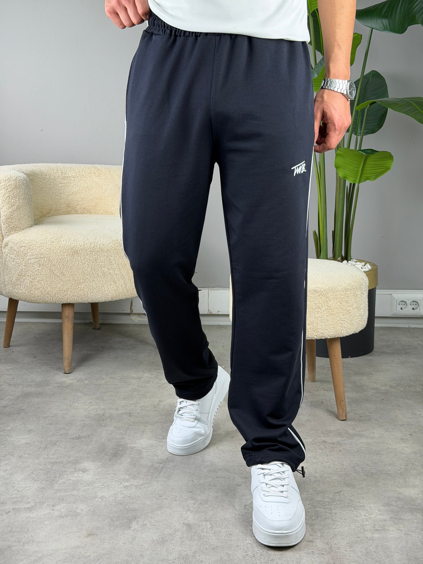 2 İplik Şeritli Baggy Eşofman LACİVERT