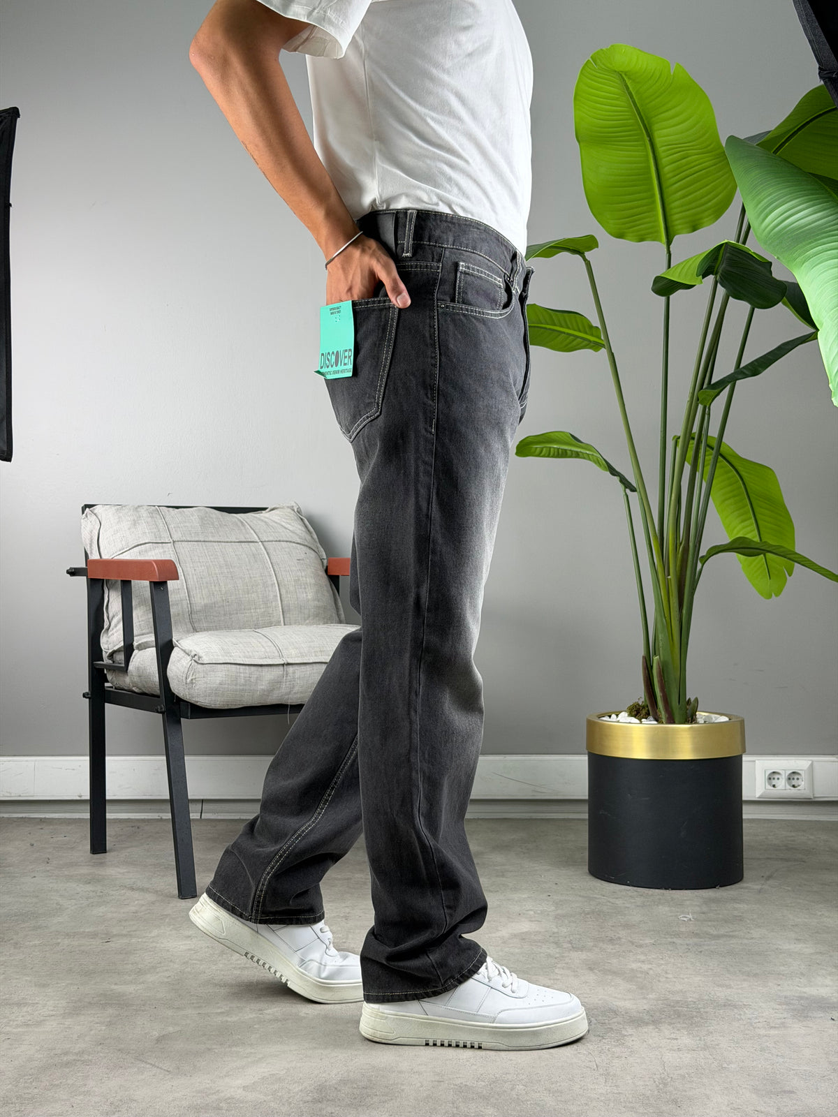 BAGGY KALIP KOT PANTOLON ANTRASİT
