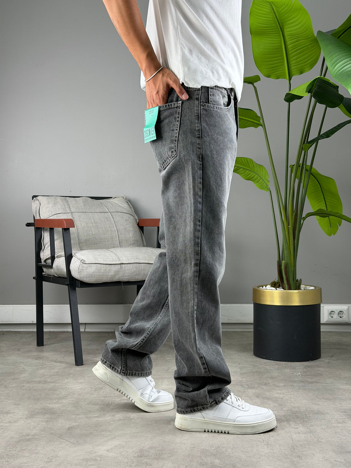 Baggy Kalıp Kot Pantolon GRİ