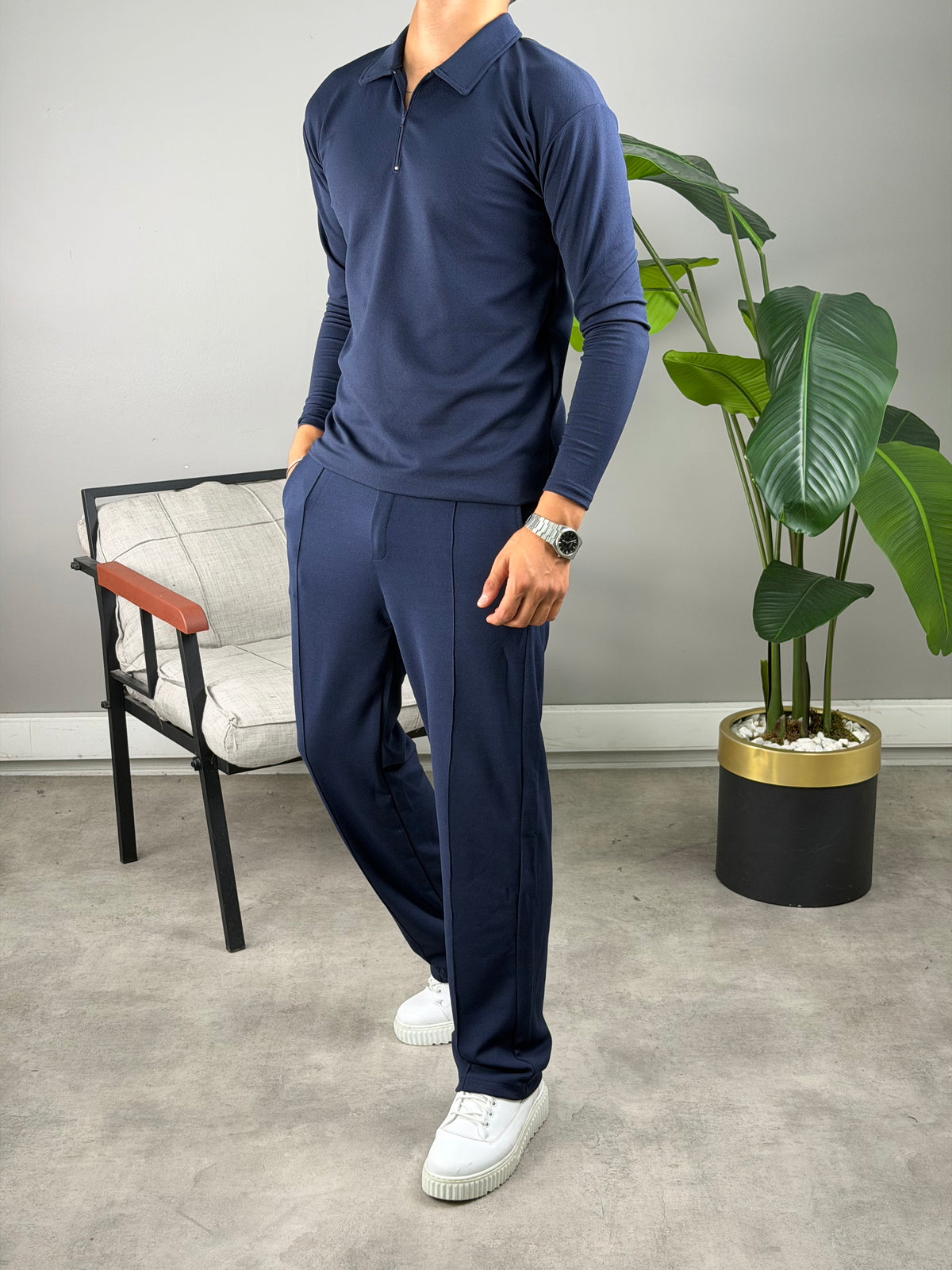 MEVSİMLİK POLO YAKA TAKIM LACİVERT