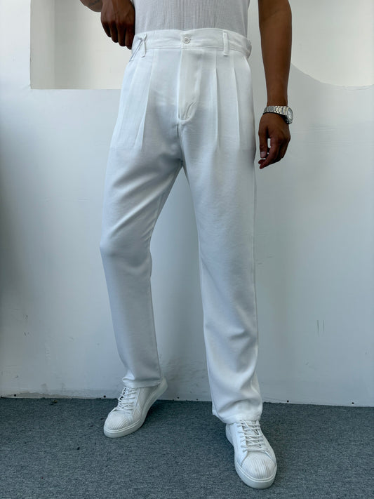 SOFİA KETEN BAGGY PANTLON BEYAZ