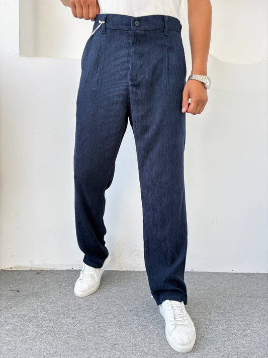 %100 KADİFE PİLELİ BAGGY PANTOLON LACİVERT