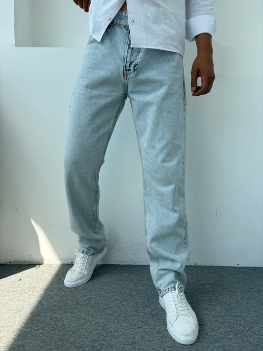 Baggy Kalıp Kot Pantolon Buz Mavisi