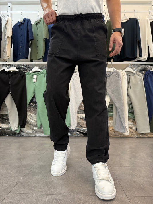 Ham Keten Baggy Eşofman SİYAH