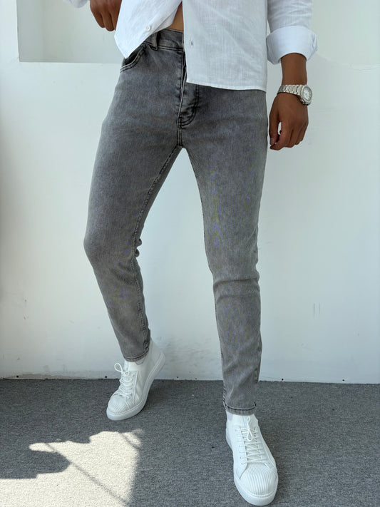 %100 LİKRALI SLİMFİT KALIP KOT PANTOLON AÇIK ANTİRASİT