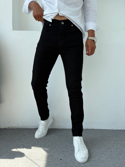 %100 LİKRALI SLİMFİT KALIP KOT PANTOLON SİYAH