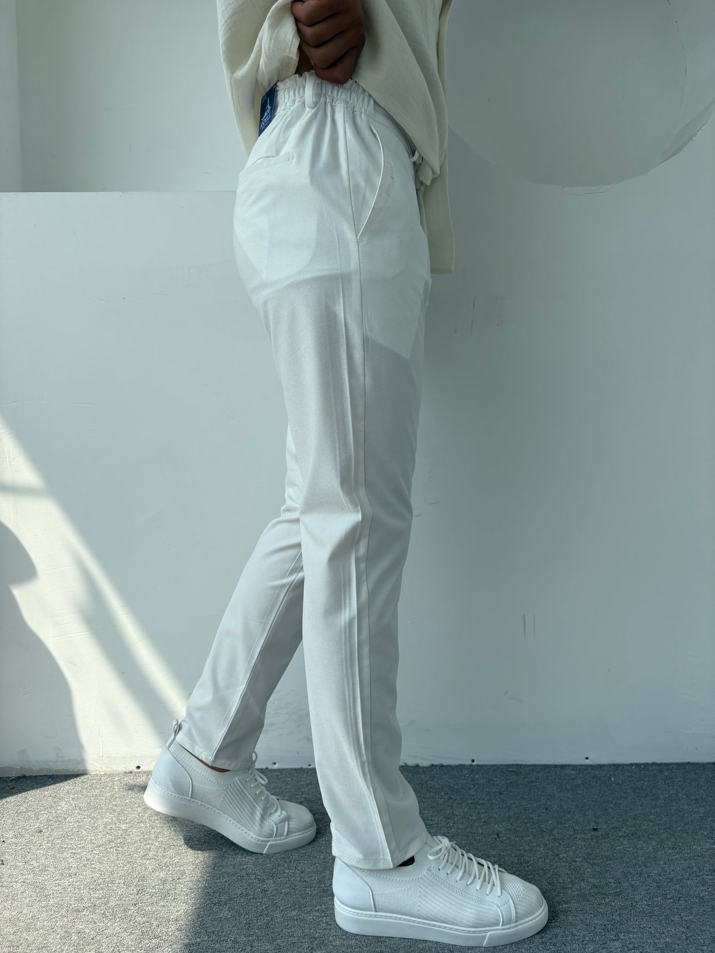 PARAŞÜT KUMAŞ REGULAR PANTOLON BEYAZ