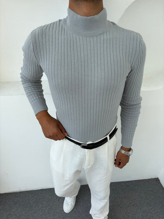 YARIM BALIKÇI TRİKO SWEATSHİRT GRİ