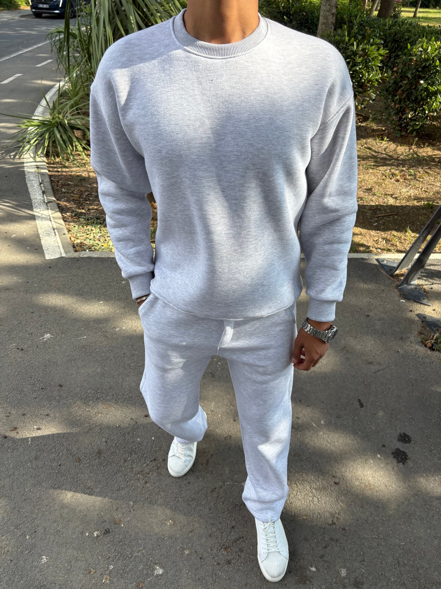 3 İPLİK ŞARDONLU OVERSİZE TAKIM GRİ