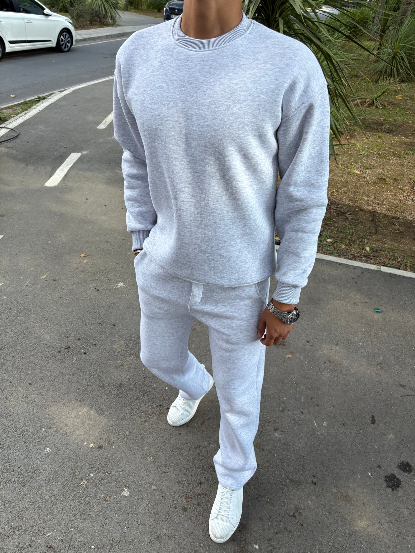 3 İPLİK ŞARDONLU OVERSİZE TAKIM GRİ