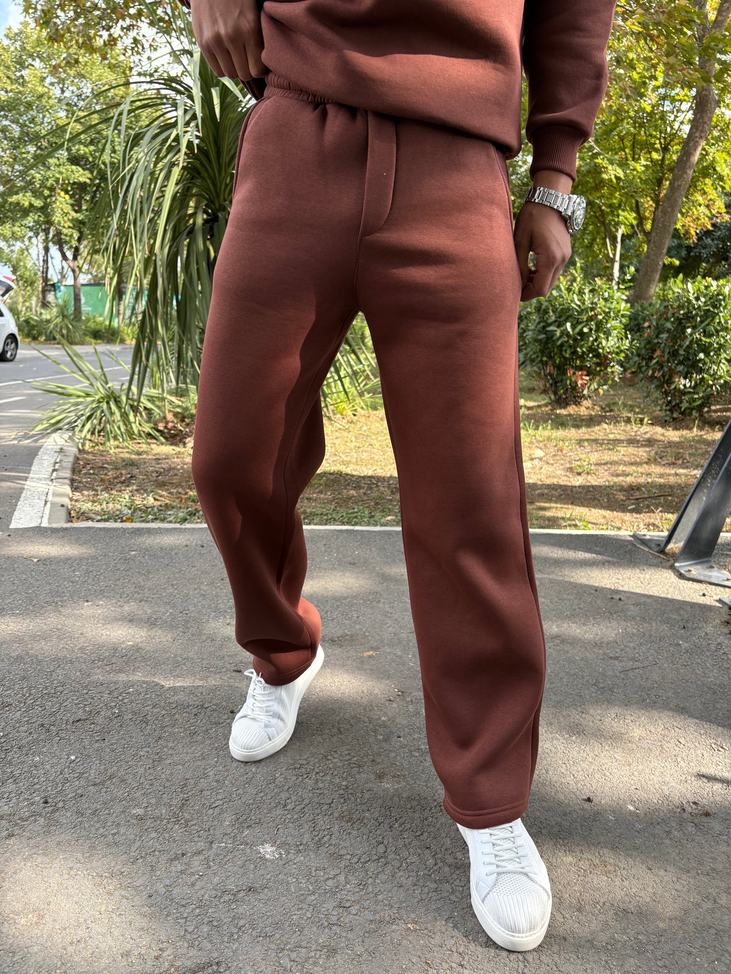 3 İPLİK ŞARDONLU OVERSİZE TAKIM KAHVERENGİ