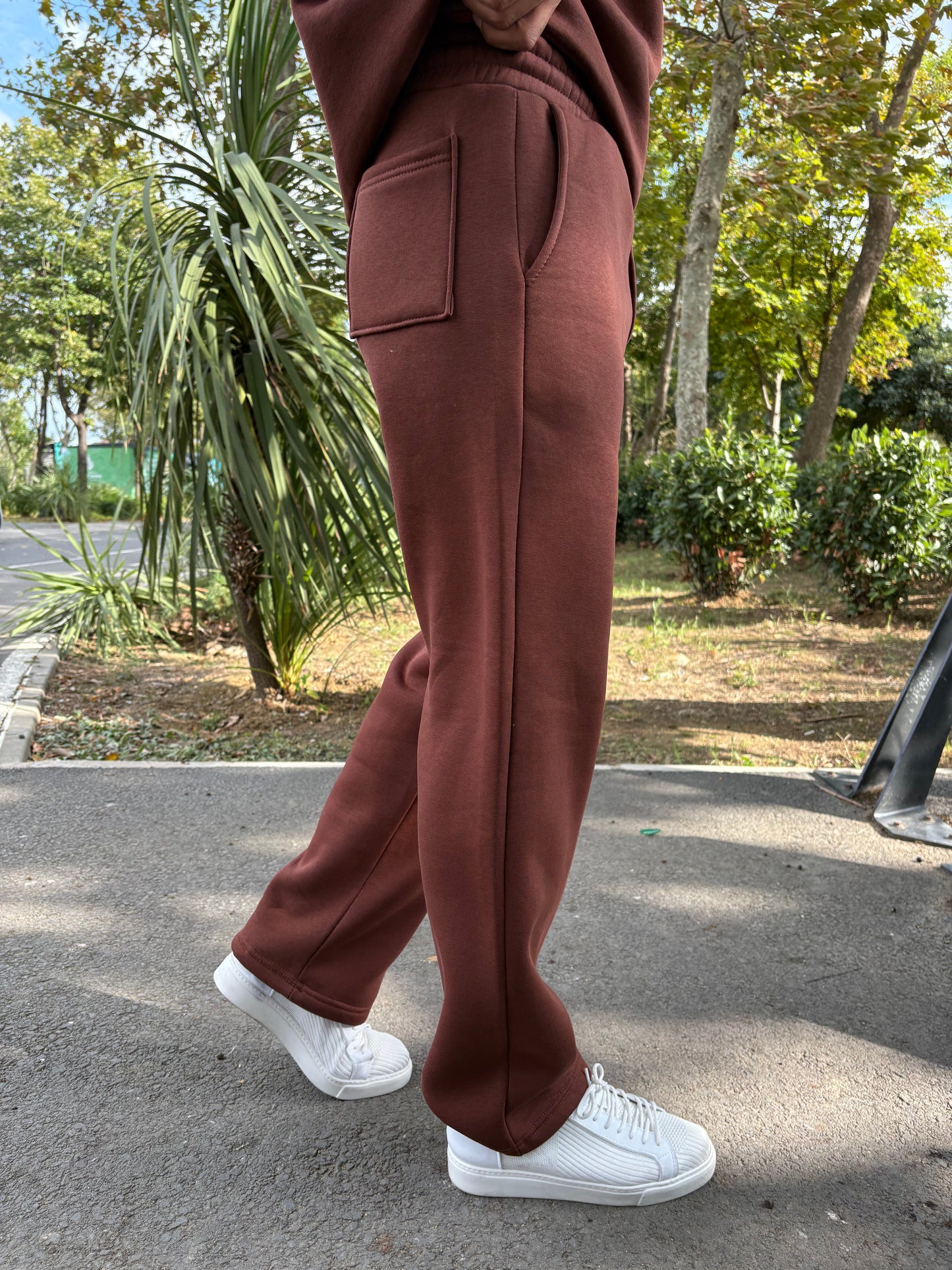 3 İPLİK ŞARDONLU OVERSİZE TAKIM KAHVERENGİ