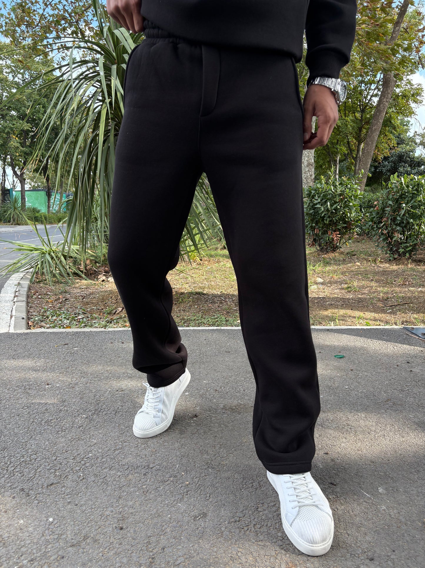 3 İPLİK ŞARDONLU OVERSİZE TAKIM SİYAH