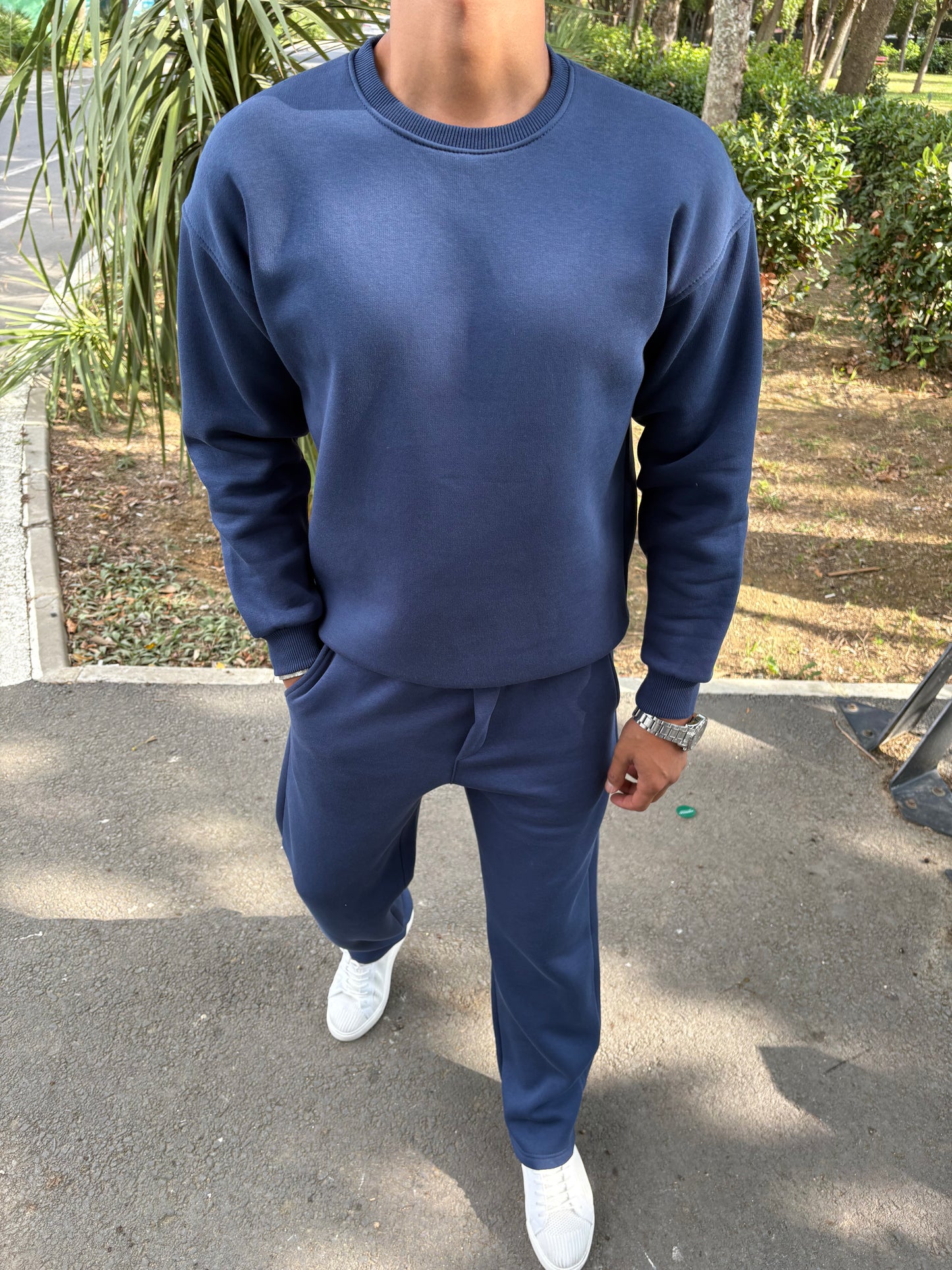 3 İPLİK ŞARDONLU OVERSİZE TAKIM MAVİ