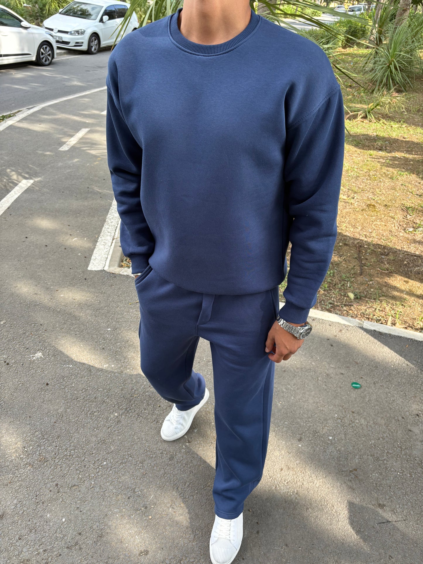 3 İPLİK ŞARDONLU OVERSİZE TAKIM MAVİ