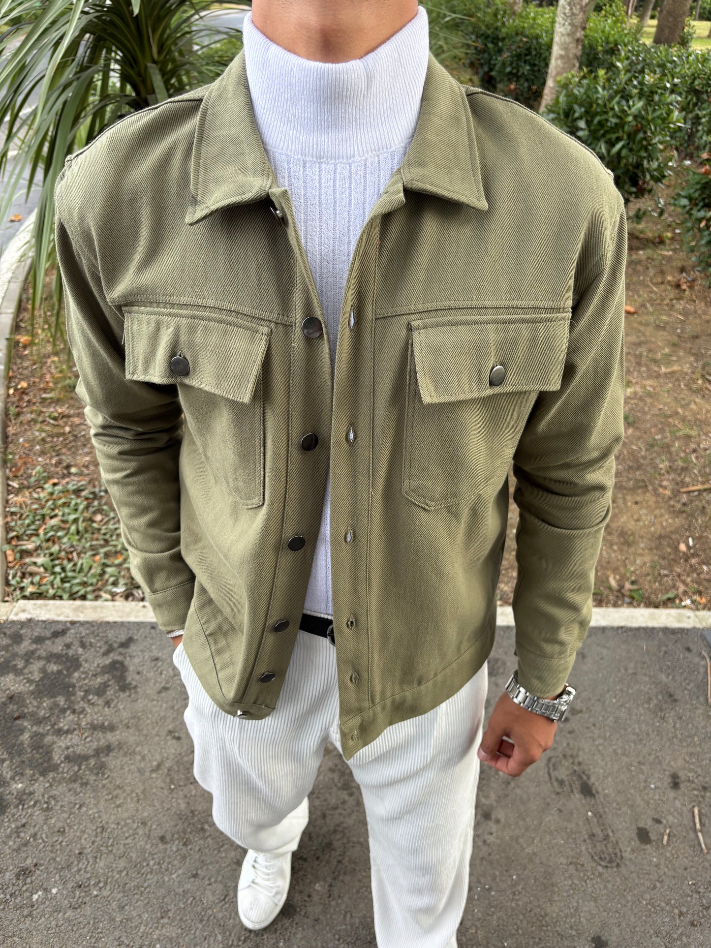 GABARDİN CEKET YEŞİL