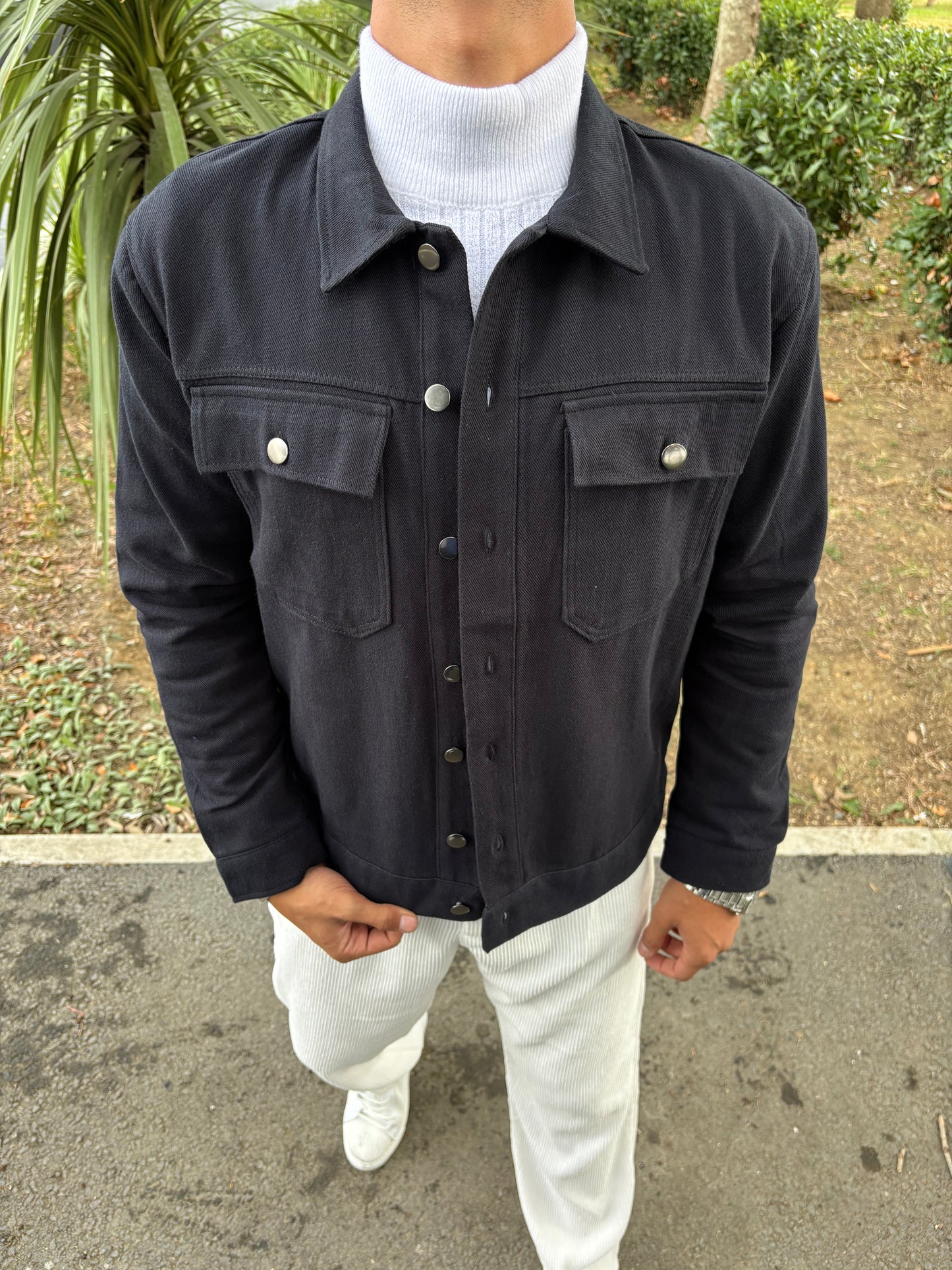 GABARDİN CEKET SİYAH