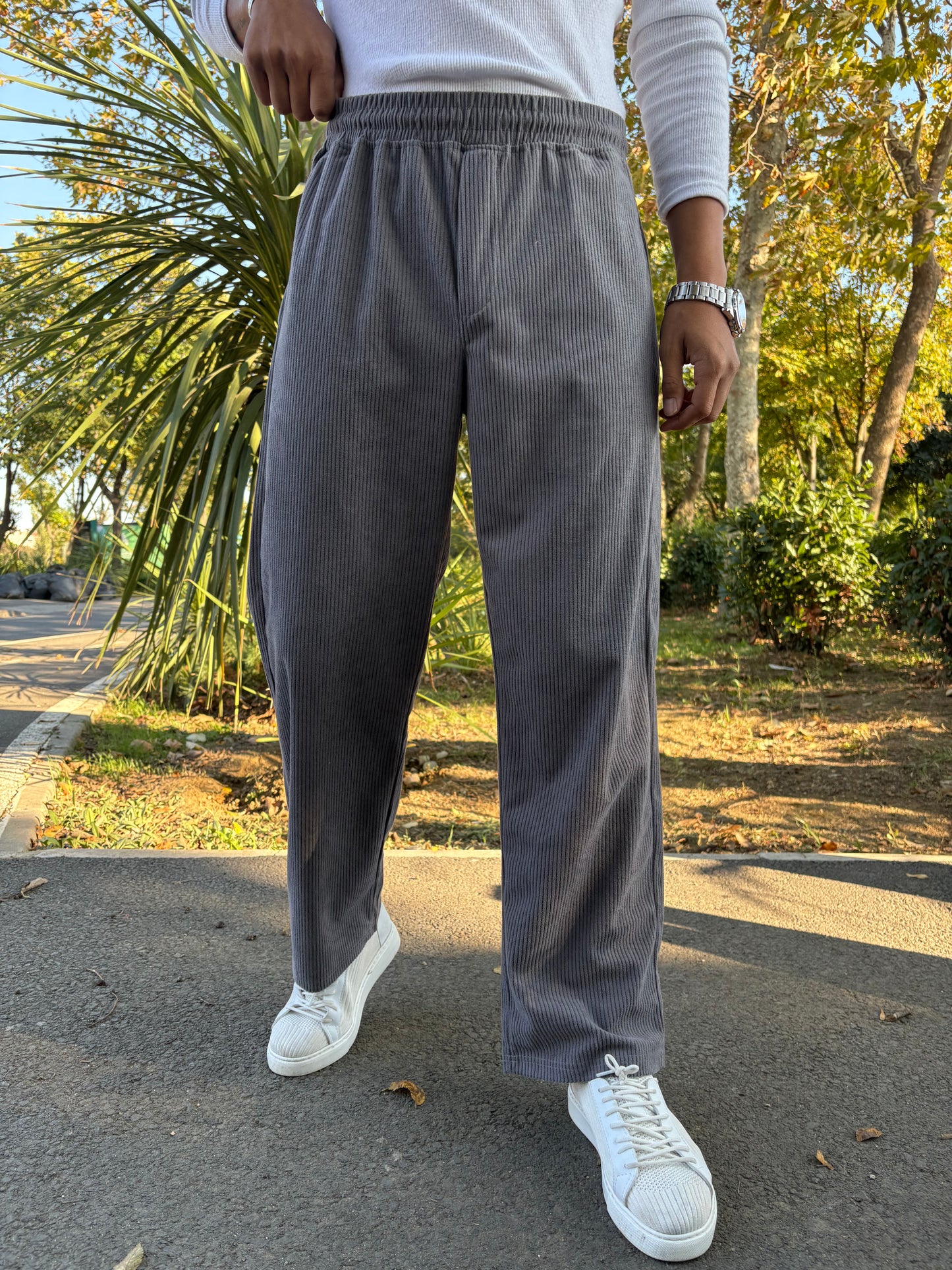 KADİFE BAGGY PANTOLON FÜME