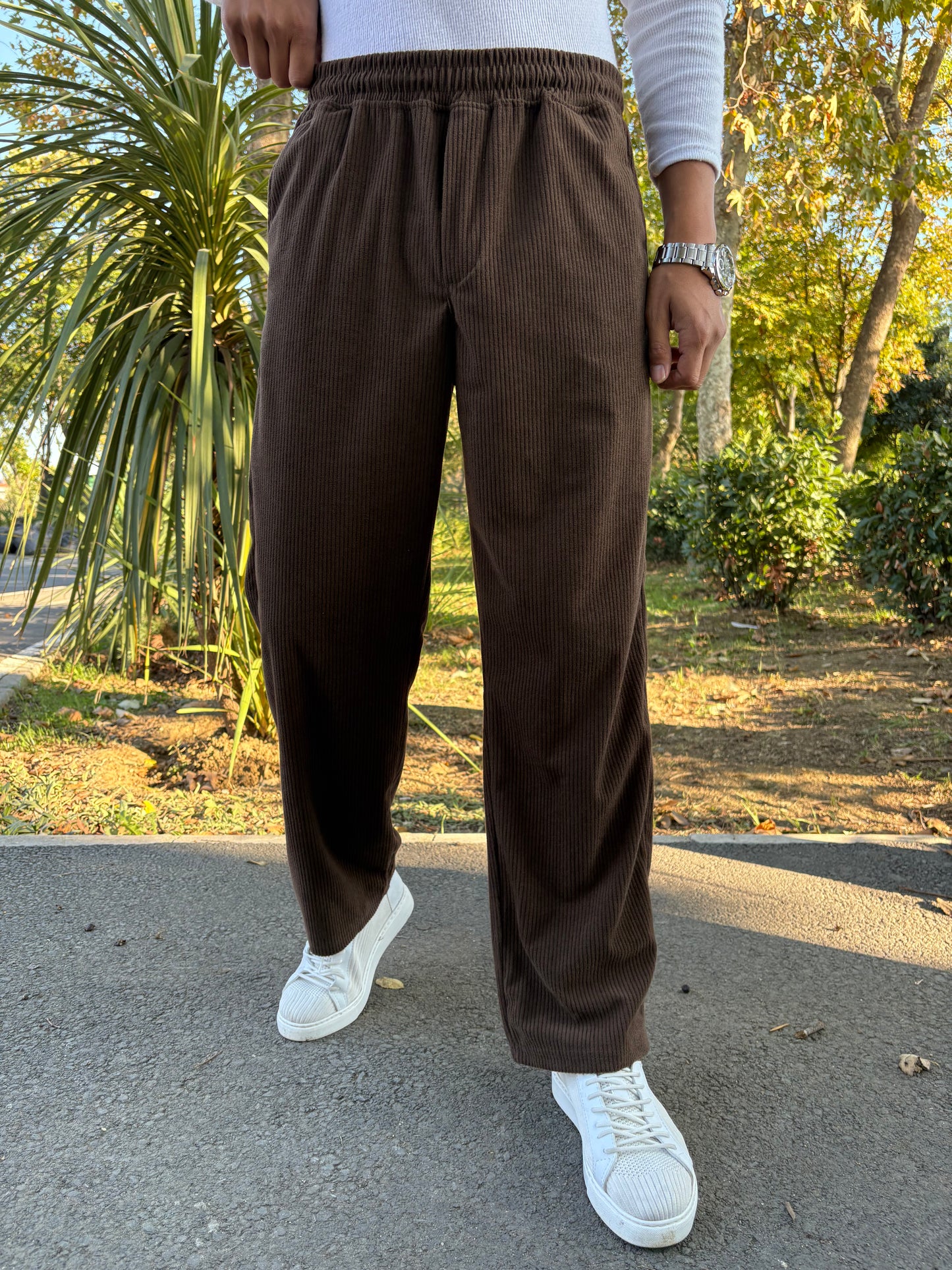 KADİFE BAGGY PANTOLON ACI KAHVE