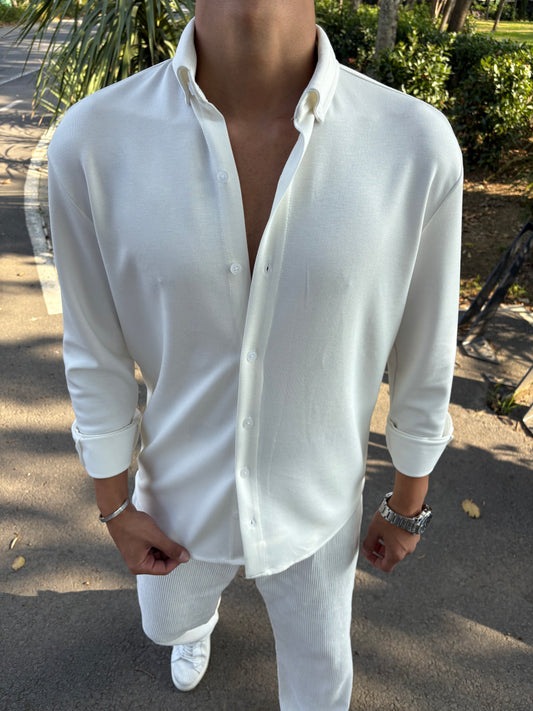 MODAL KUMAŞ KIŞLIK GÖMLEK BEYAZ