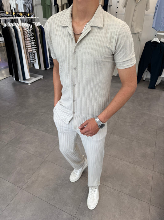 İTHAL ÖRME KUMAŞ NAKIŞLI TAKIM GRİ