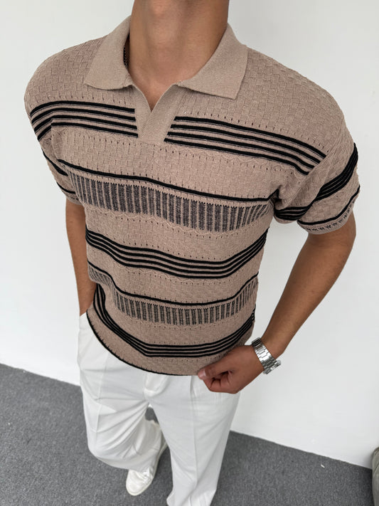 ÖRME POLO YAKA TRİKO TSHİRT KİREMİT