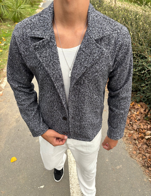 MASS KAŞE CROP CEKET SİYAH