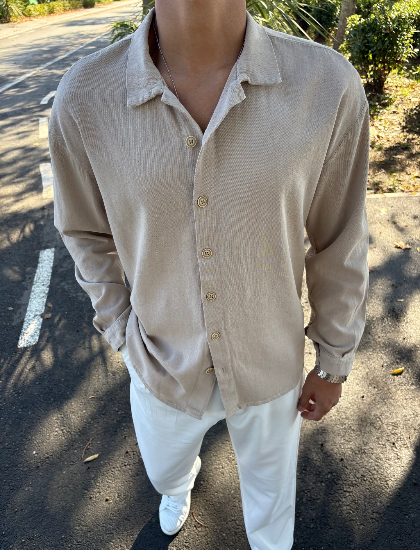 GRAMAJLI HAM KETEN GÖMLEK BEJ