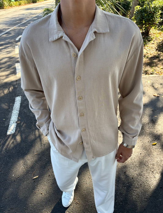 GRAMAJLI HAM KETEN GÖMLEK BEJ