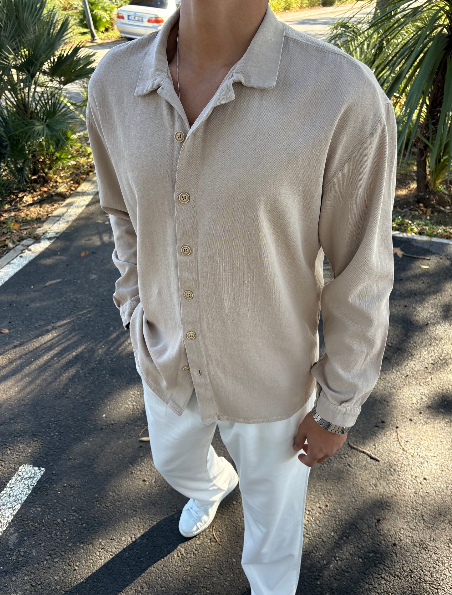 GRAMAJLI HAM KETEN GÖMLEK BEJ