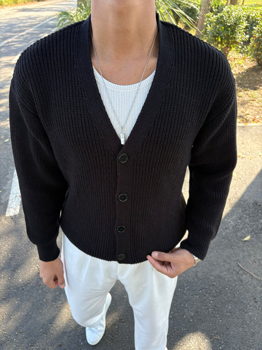 TRİKO OVERSİZE HIRKA SİYAH