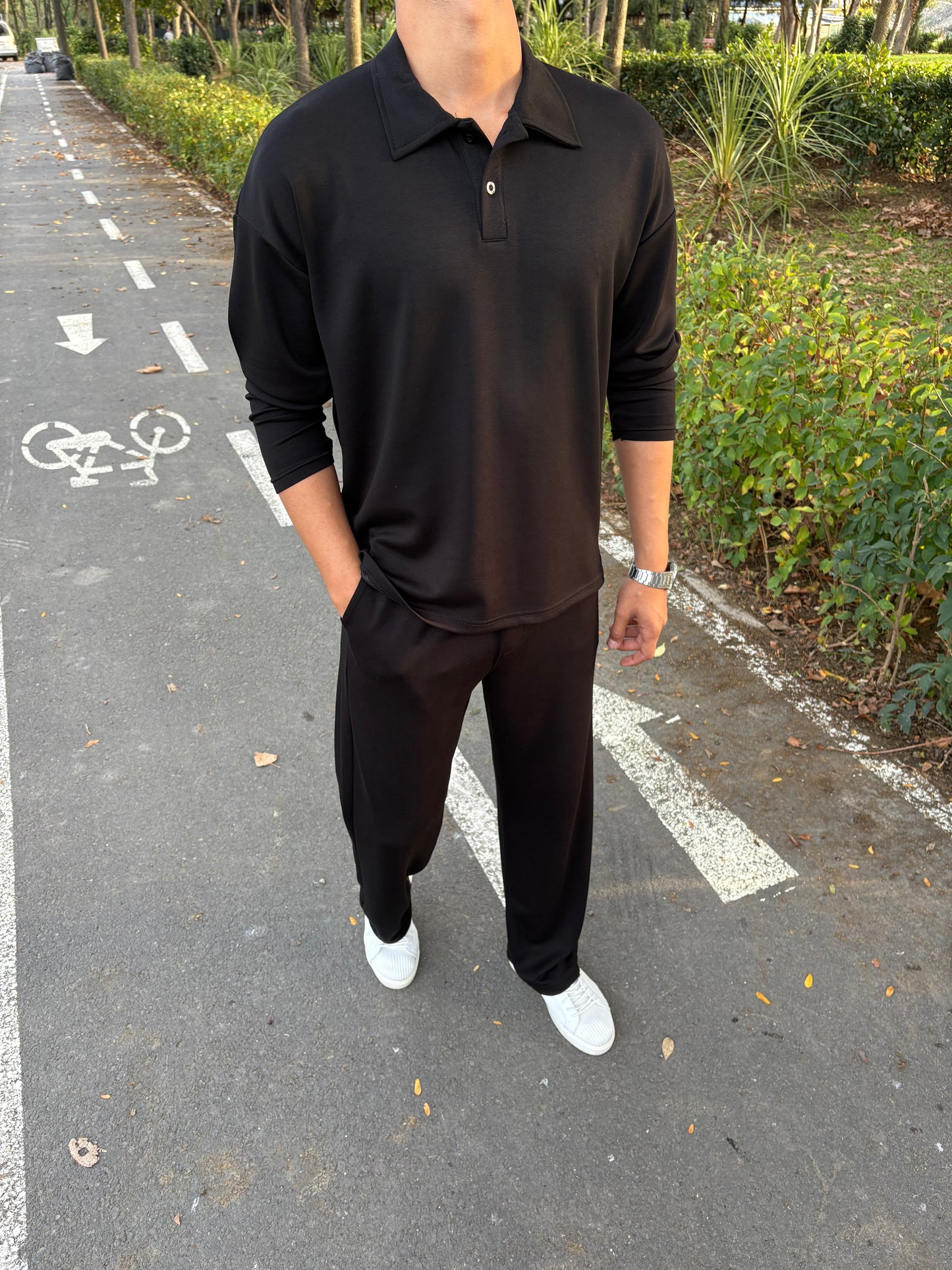 MODAL KUMAŞ KIŞLIK GRAMAJLI TAKIM SİYAH