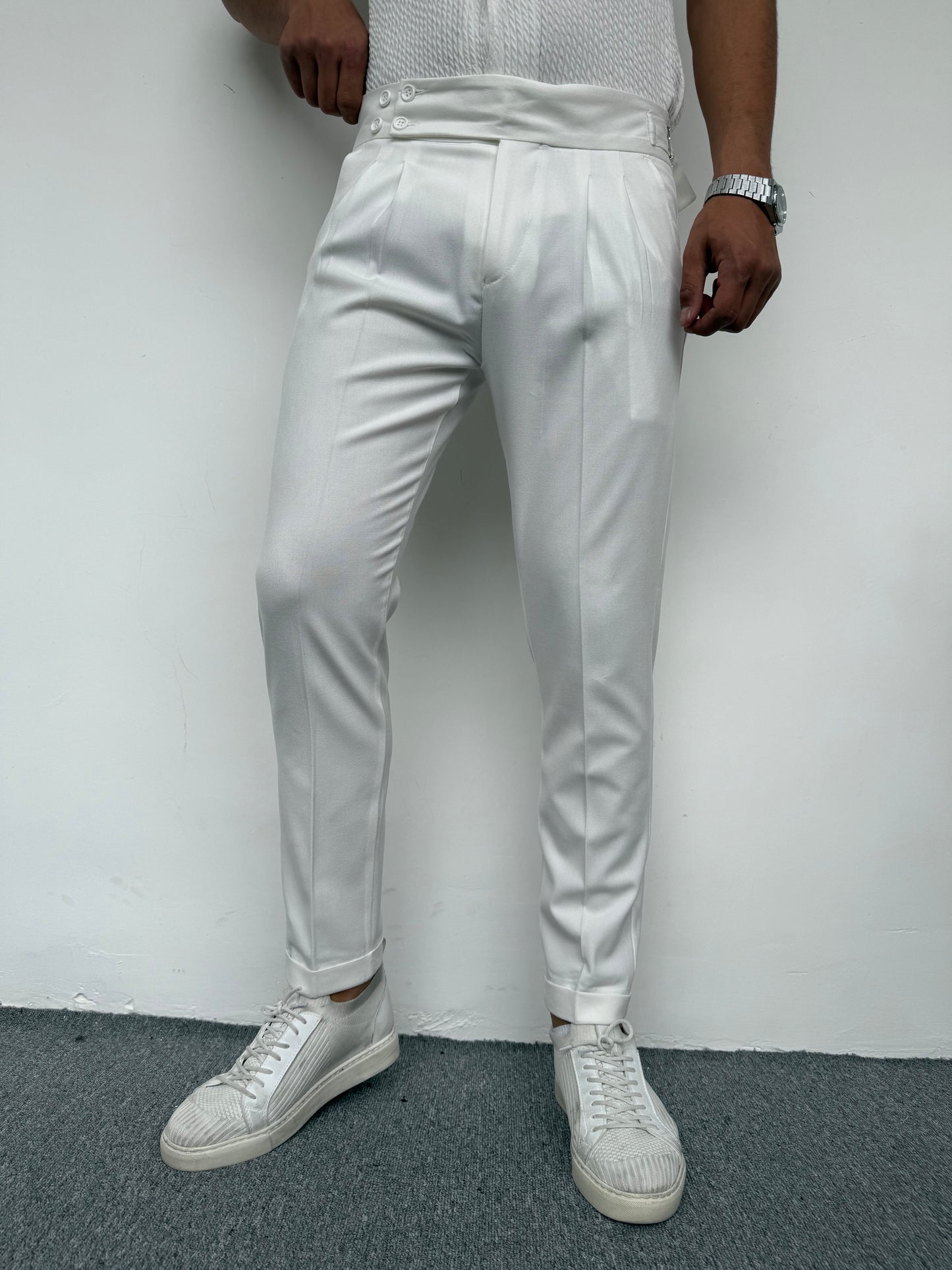 İTALYAN KESİM HARVEST MODEL KUMAŞ PANTOLON BEYAZ