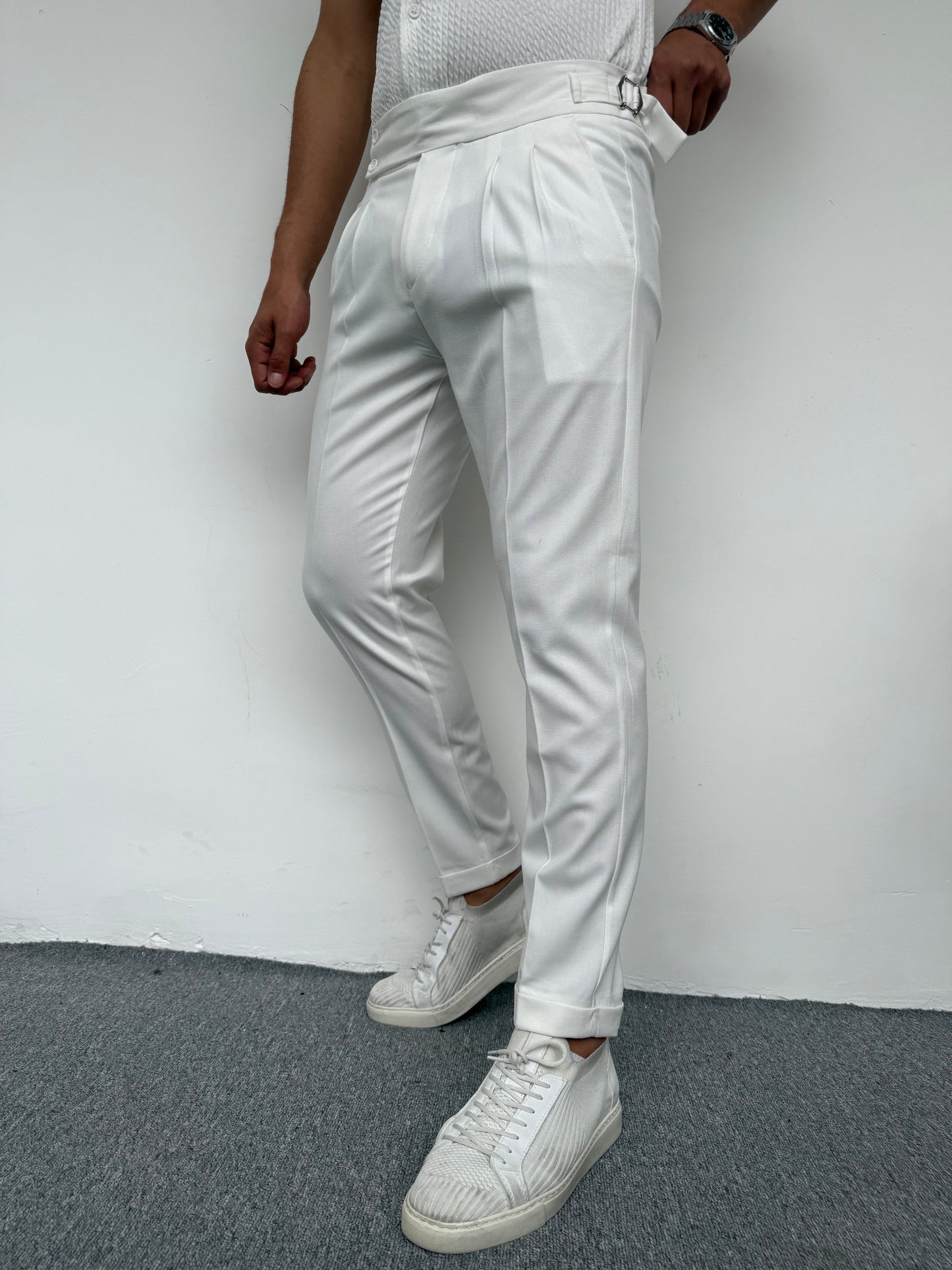 İTALYAN KESİM HARVEST MODEL KUMAŞ PANTOLON BEYAZ