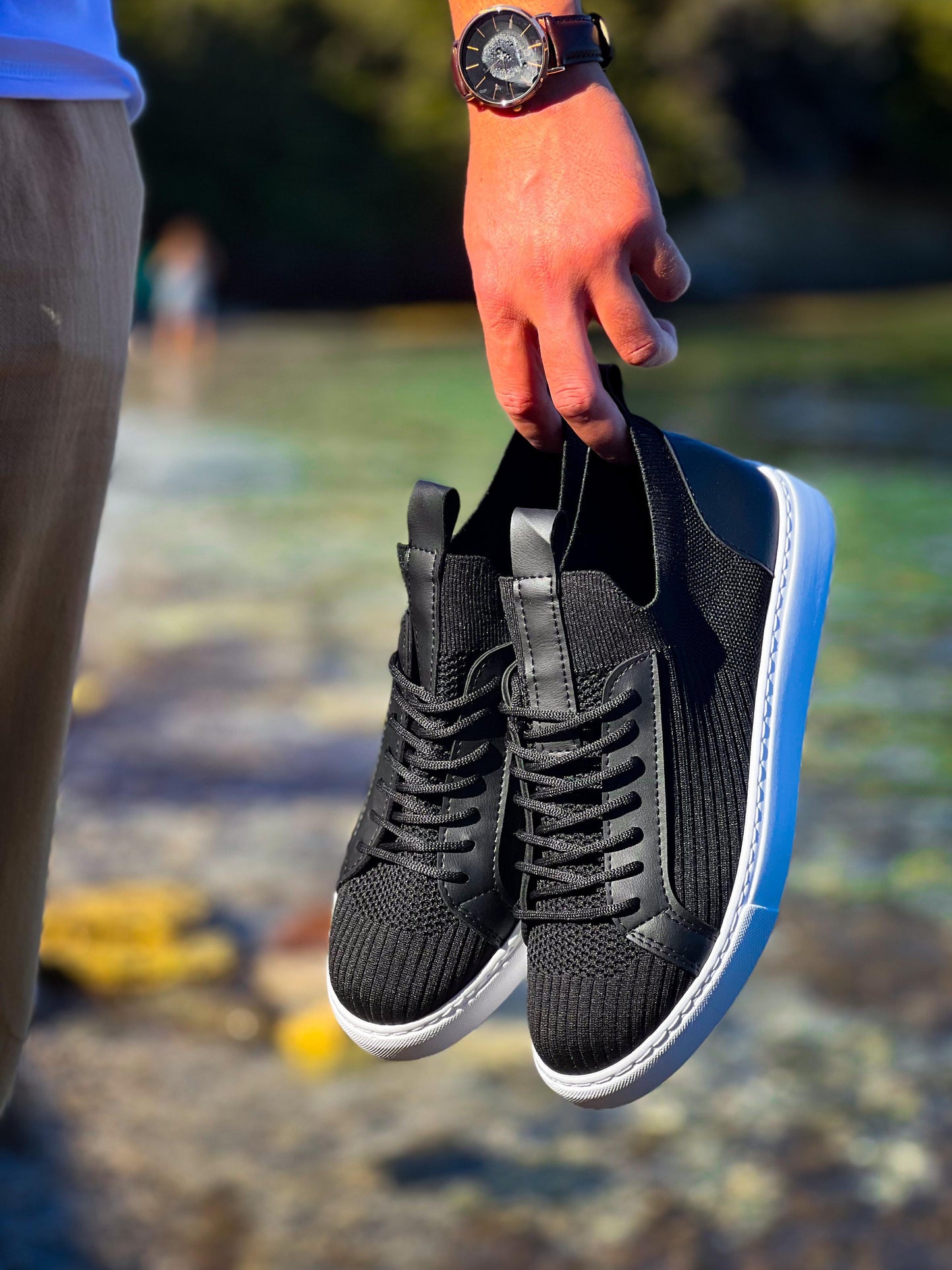 TRİKO ÖRME AYAKABI SİYAH