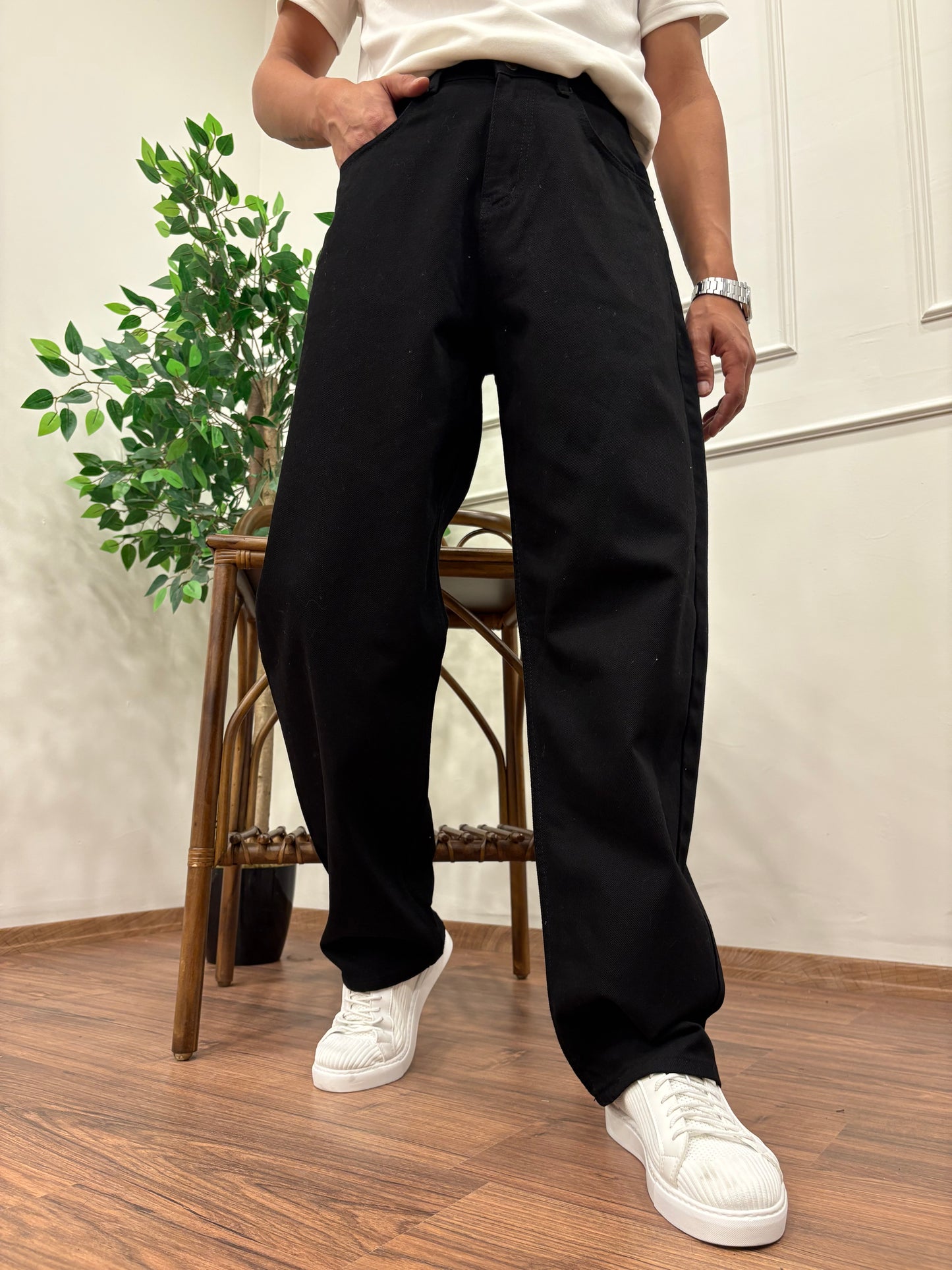 PREMİUM KALİTE SÜPER BAGGY KOT PANTOLON SİYAH