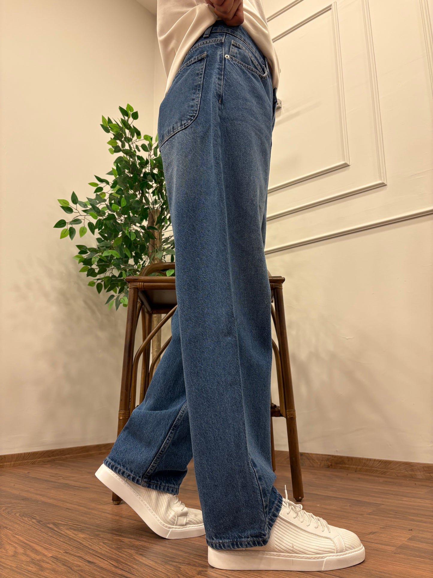 PREMİUM KALİTE SÜPER BAGGY KOT PANTOLON LACİVERT