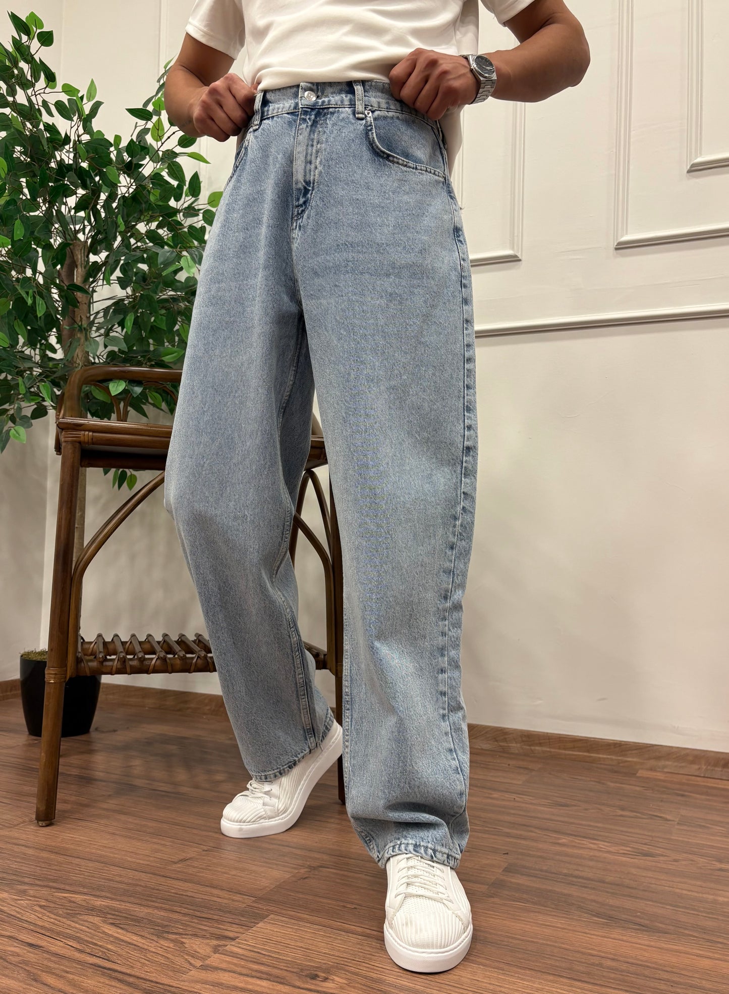 PREMİUM KALİTE SÜPER BAGGY KOT PANTOLON BUZ MAVİSİ