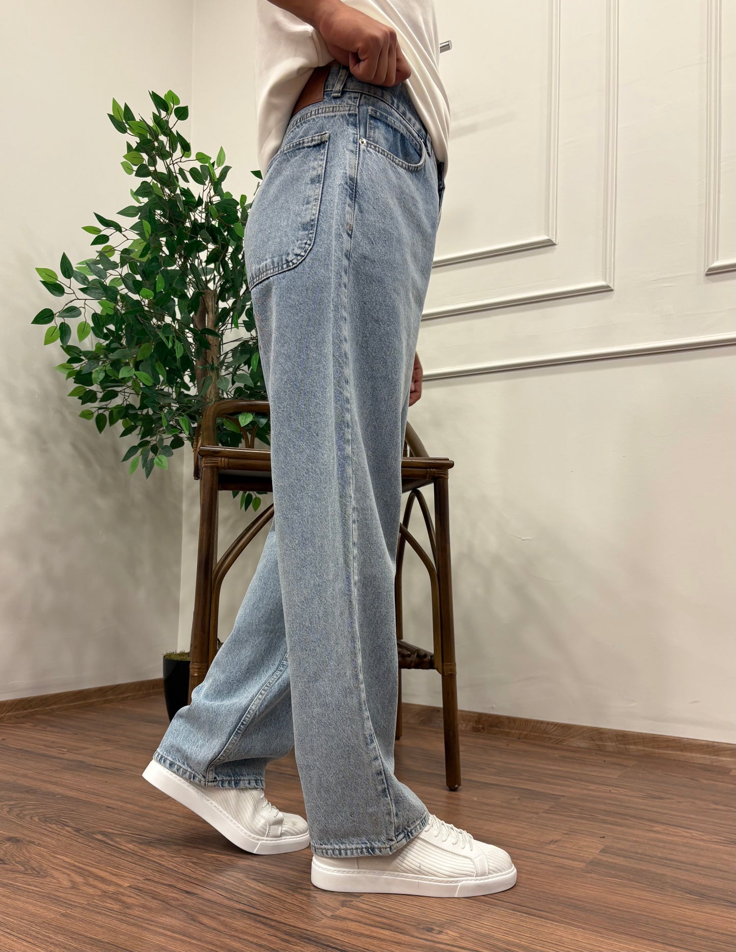 PREMİUM KALİTE SÜPER BAGGY KOT PANTOLON BUZ MAVİSİ