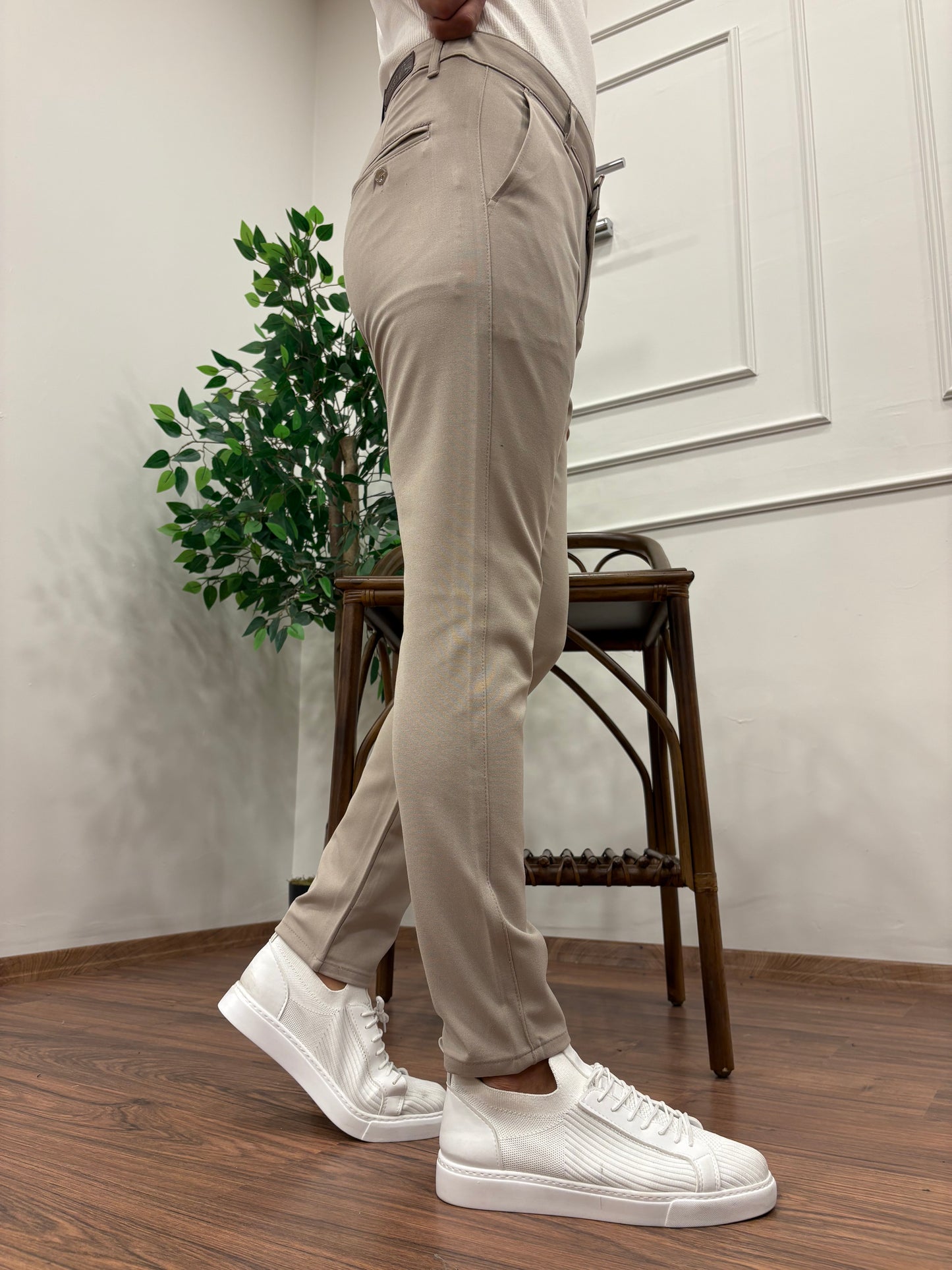 ÖRME KUMAŞ JOGGER PANTOLON BEJ