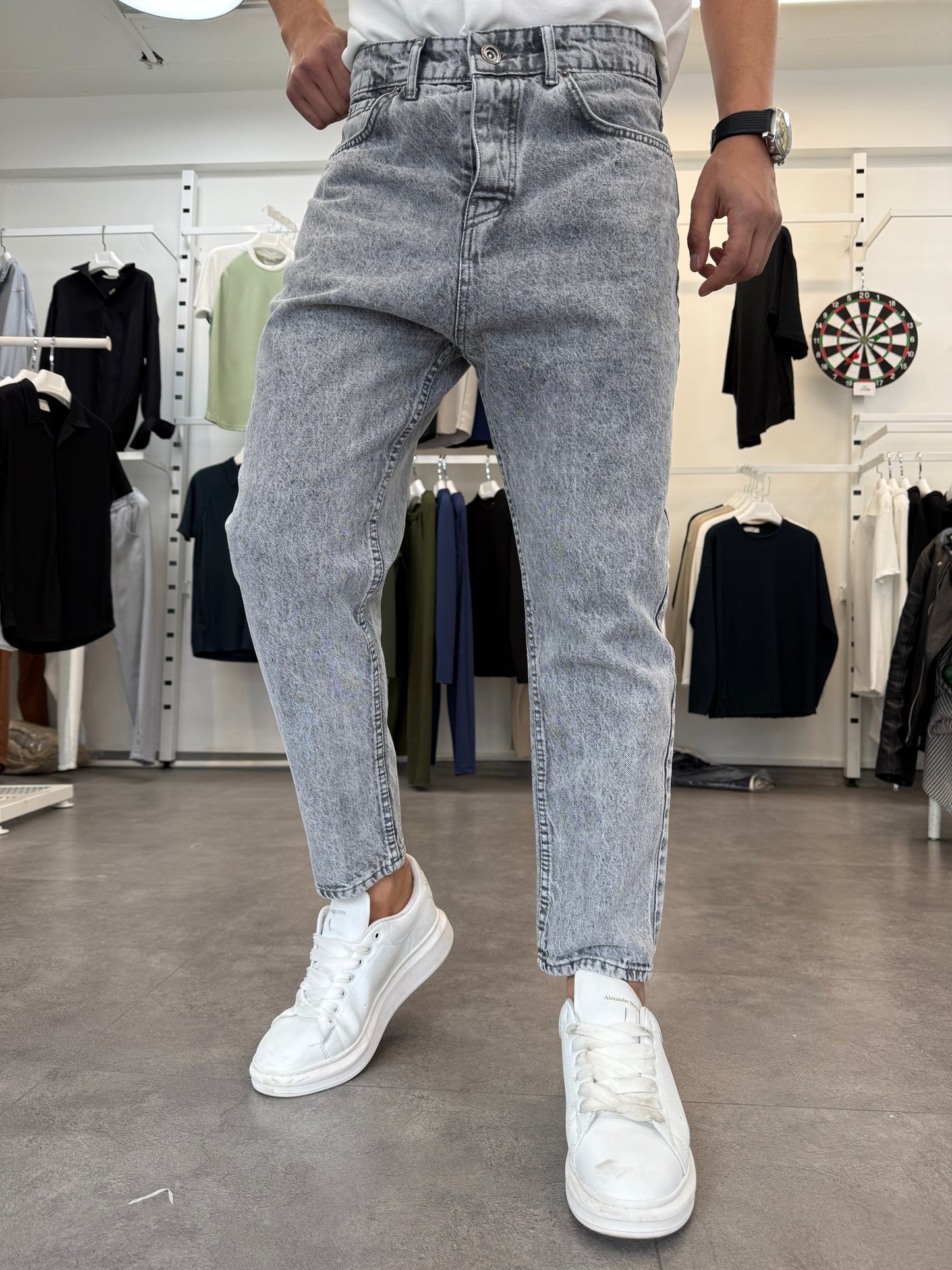 PREMİUM KALİTE BOYFREND KALIP KOT PANTOLON ANTRASİT