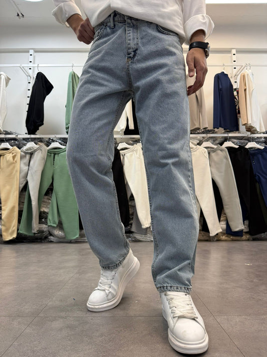 Baggy Kalıp Kot Pantolon Buz Mavisi