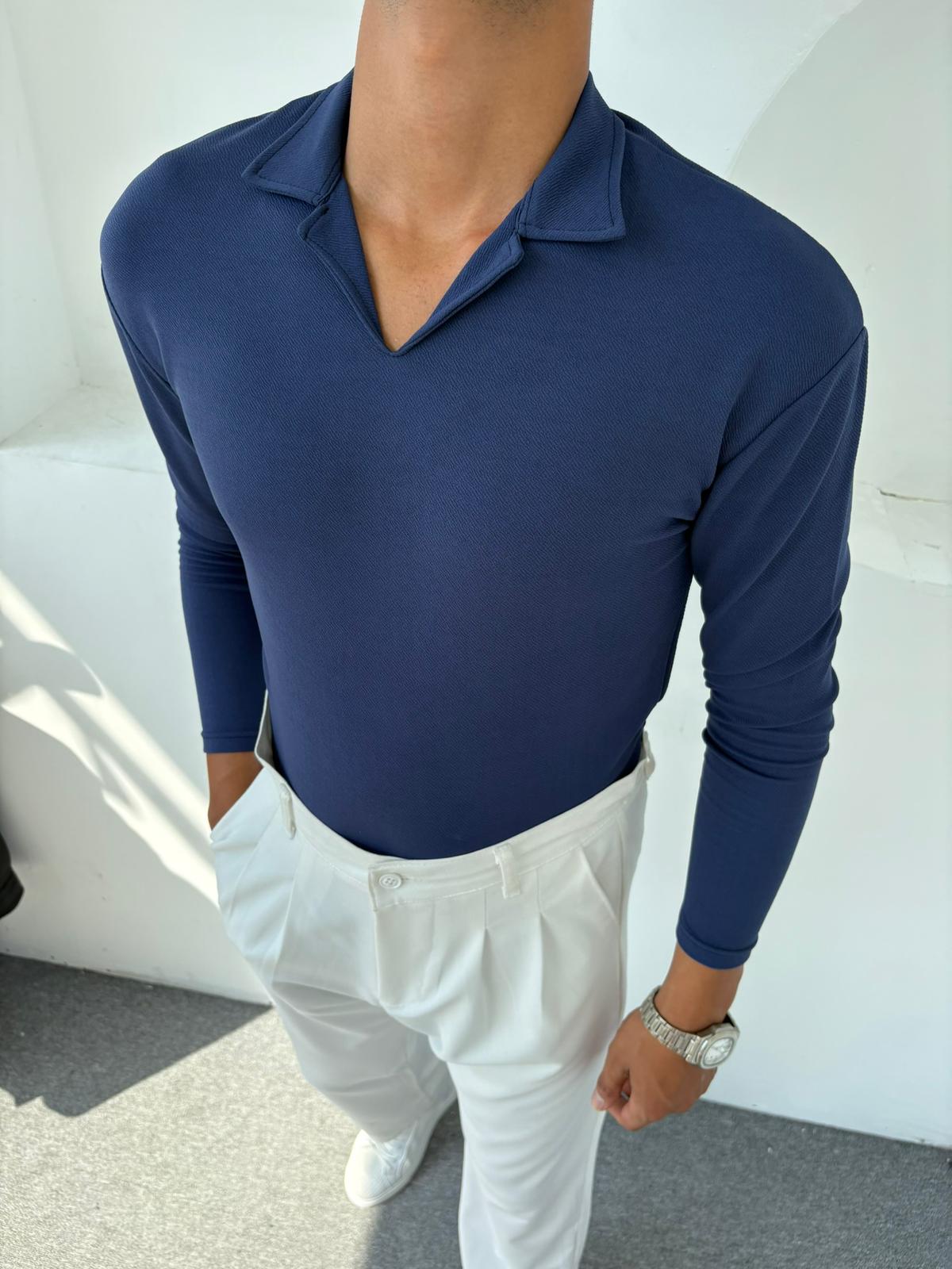 CRAP KUMAŞ HEMŞİRE YAKA SWEATSHİRT LACİVERT