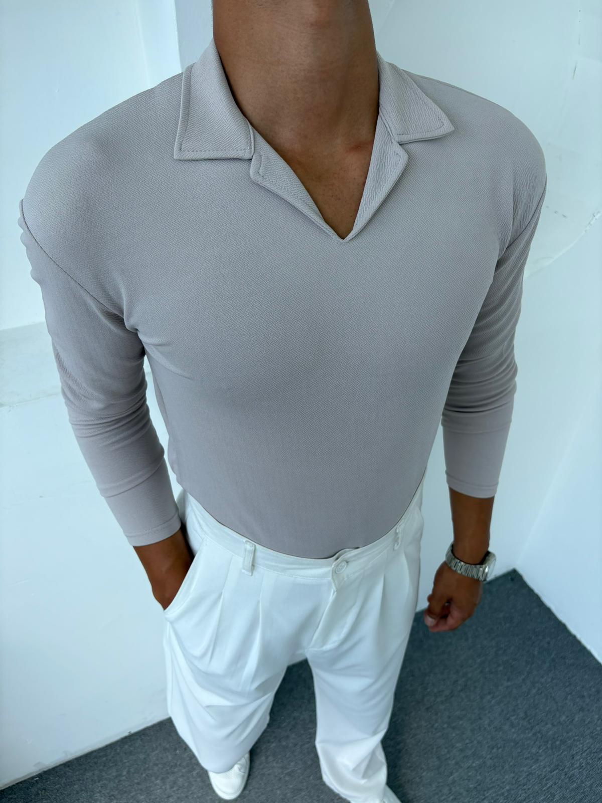 CRAP KUMAŞ HEMŞİRE YAKA SWEATSHİRT GRİ