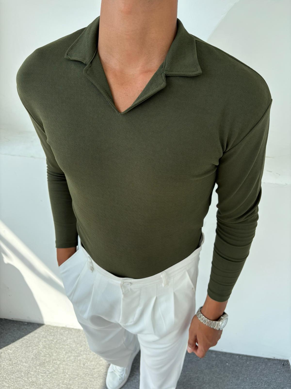 CRAP KUMAŞ HEMŞİRE YAKA SWEATSHİRT YEŞİL