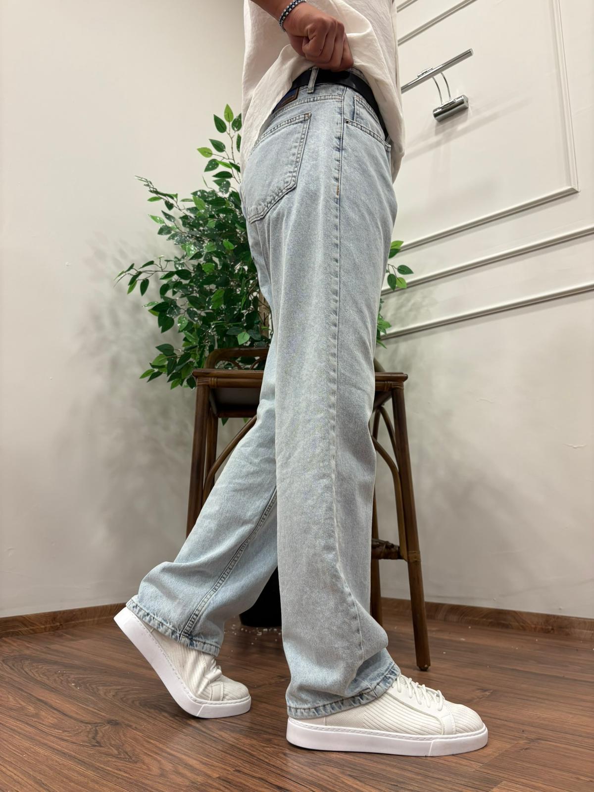 PREMİUM KALİTE BAGGY KALIP KOT PANTOLON BUZ MAVİ