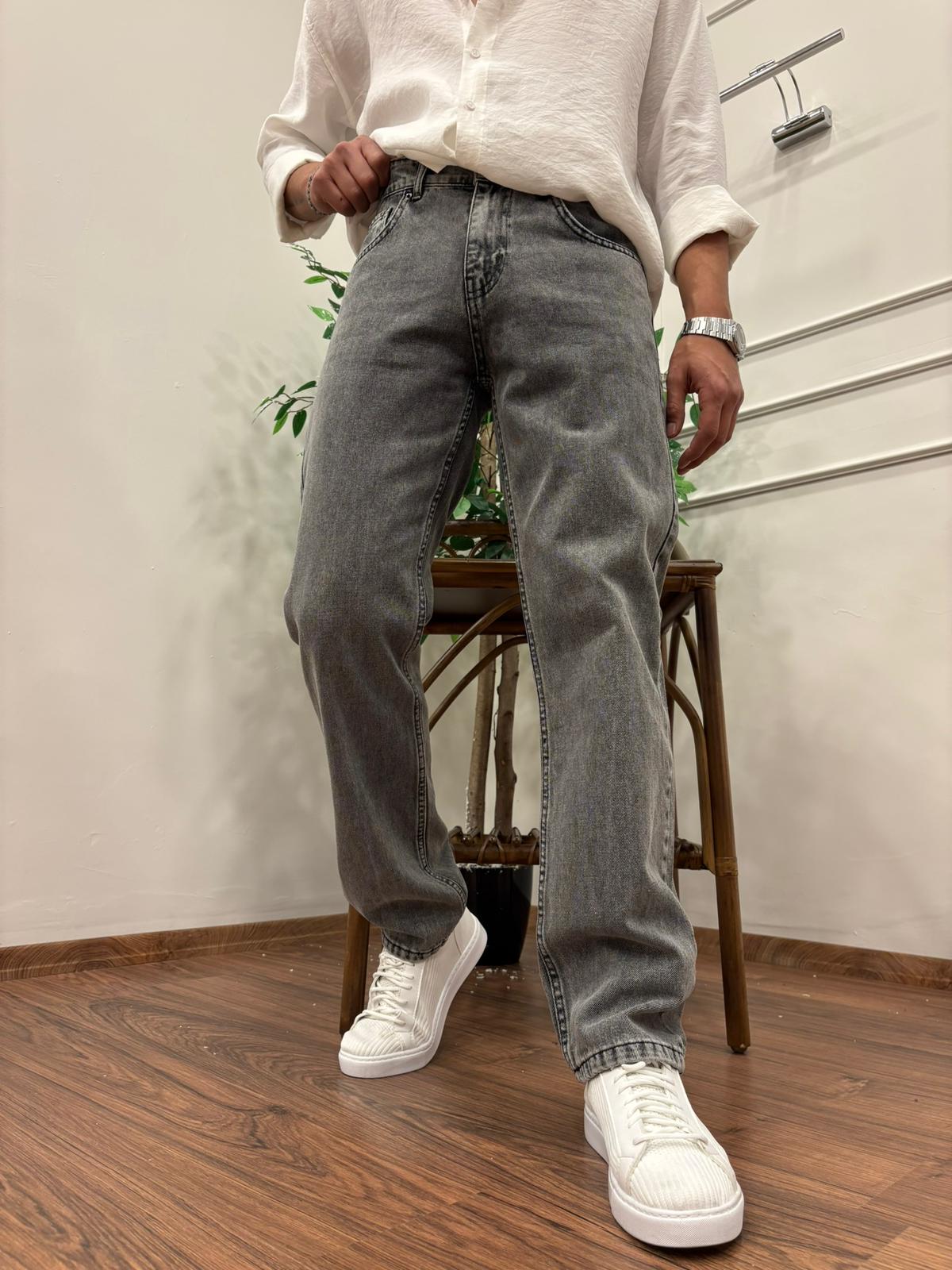 PREMİUM KALİTE BAGGY KALIP KOT PANTOLON AÇIK ANTRASİT