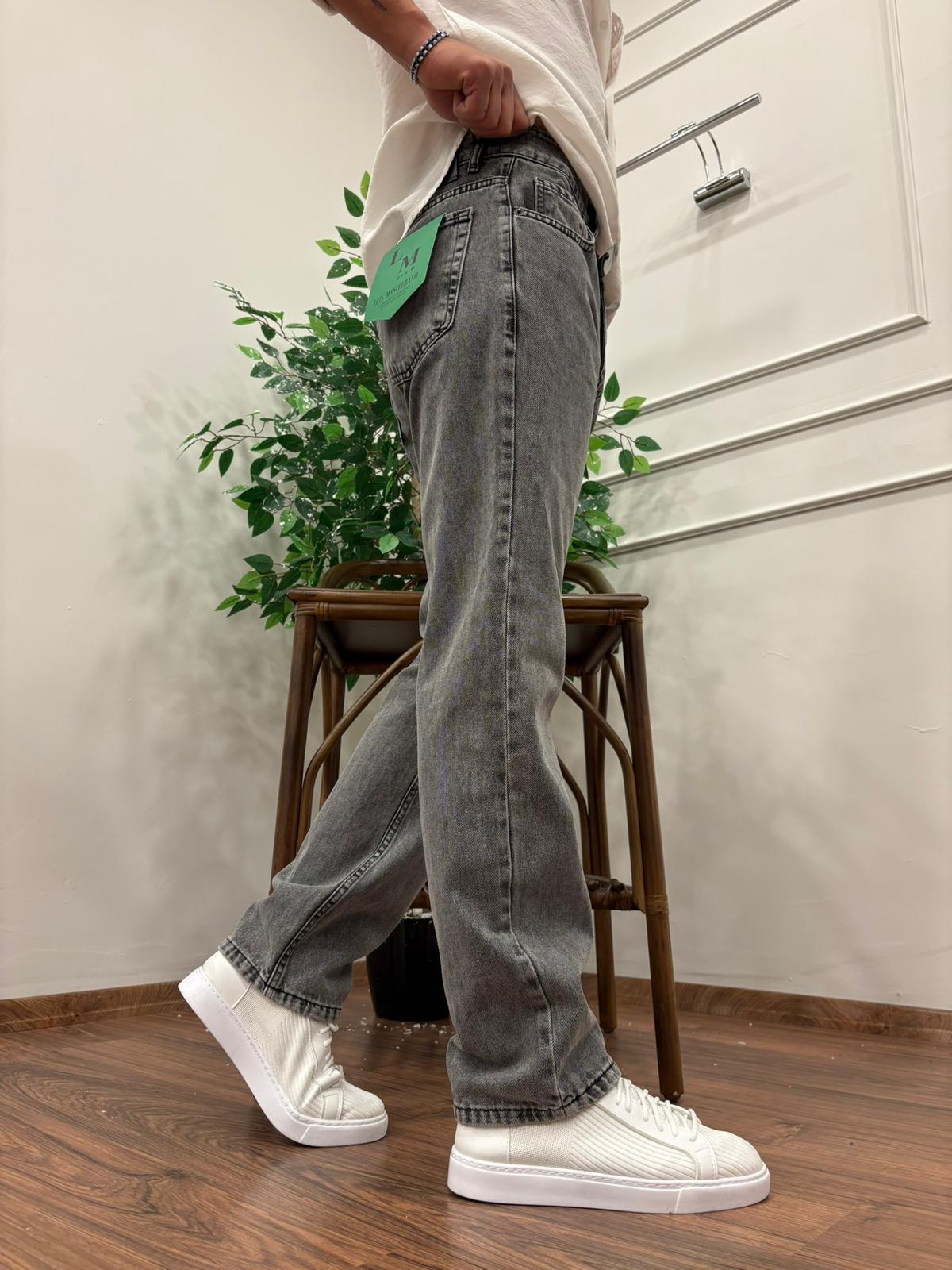 PREMİUM KALİTE BAGGY KALIP KOT PANTOLON AÇIK ANTRASİT